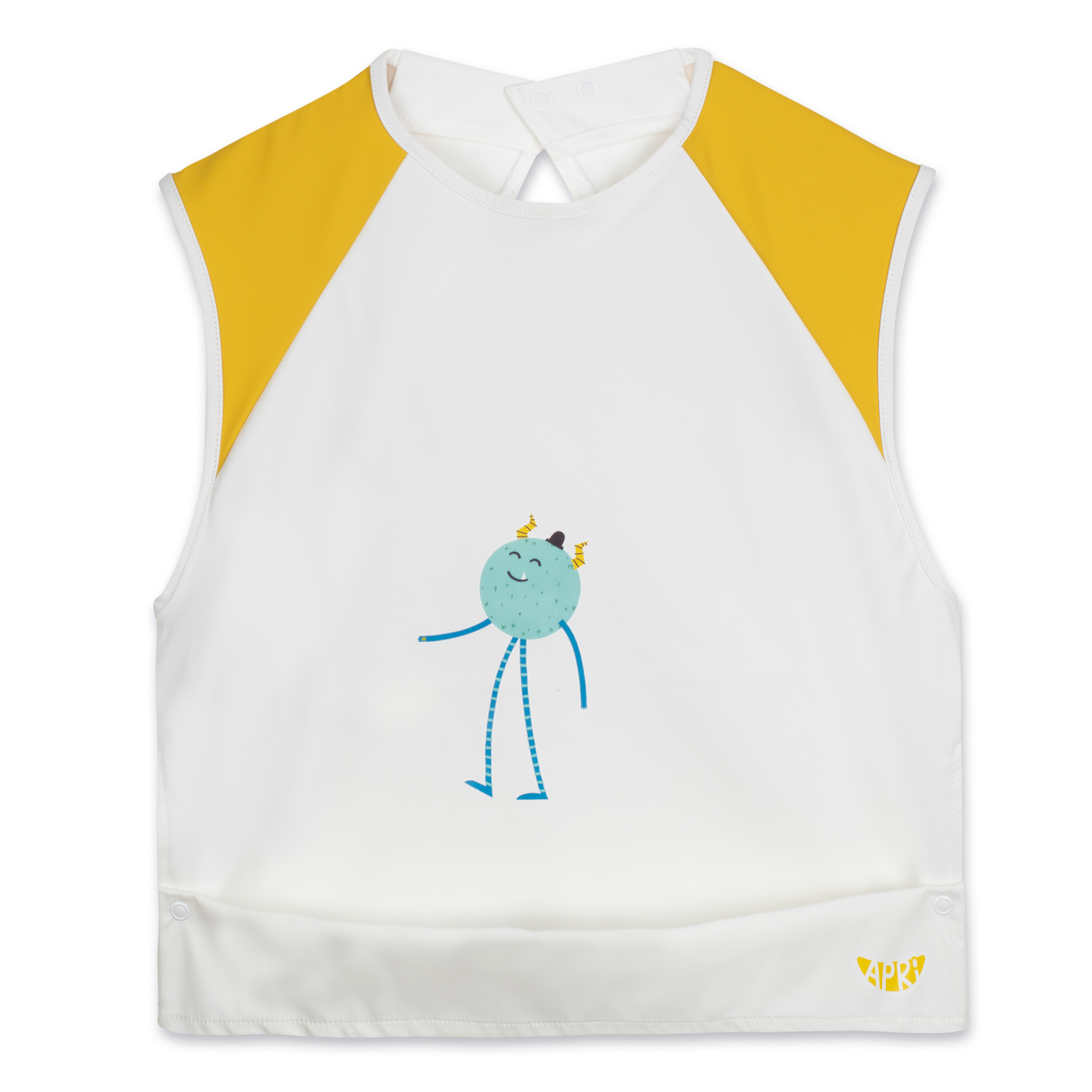 Short Sleeves, white with yellow, character in light blue