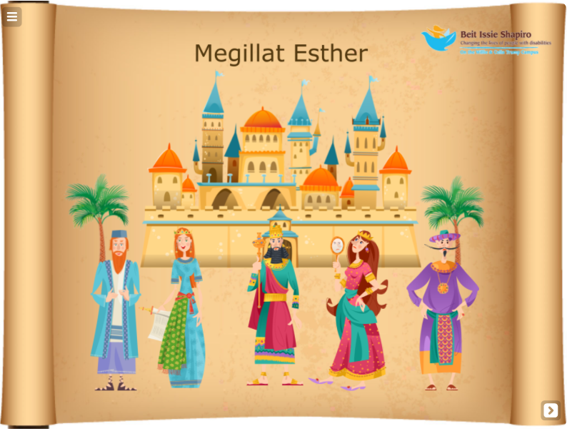 scroll with cartoon characters set in ancient Persia